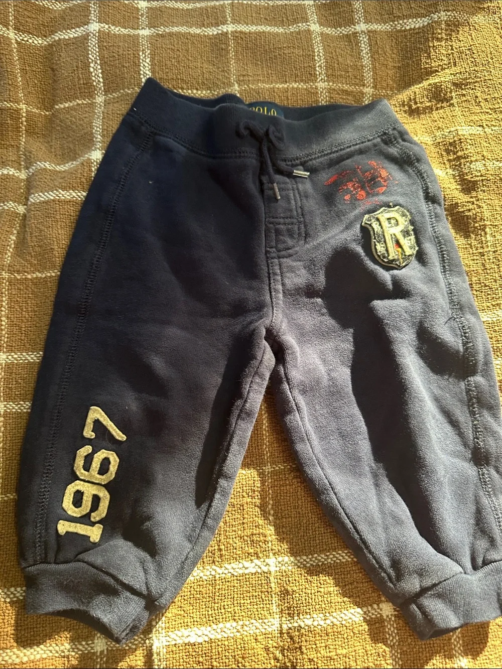 Ralph Lauren Green Half-Zip Pullover with Navy Joggers Set